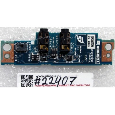 Audio board cable Toshiba Portege R100 (p/n: A5A000609)