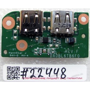 USB board Toshiba Satellite L750, L750D, L755, L755D (p/n: DA0BL6TB6F0) REV:F