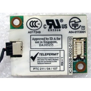 Modem Card Dell 1300, 1501, 1521, 1520, 1525, B130, 6400, PP21L, PP23LA (p/n 3652B-RD02D110)