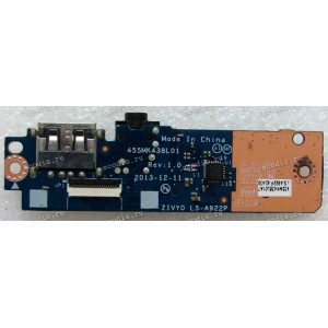 USB & Audio & CardReader board Lenovo Yoga 2 13  (p/n FRU 90005914, ZIVY0 LS-A922P)