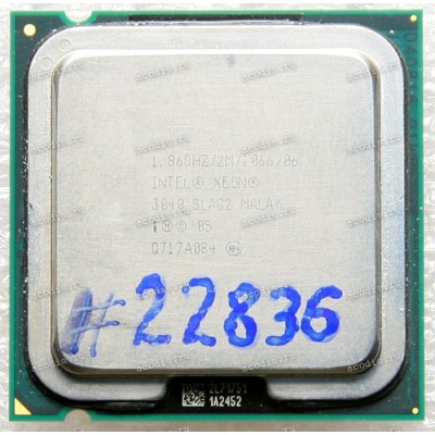 Процессор Socket LGA 775 Intel Pentium Xeon E3040 (SLAC2) (2*1.87GHz=266MHz x 7, 2MiB, 65 nm, 1066 MT/s, 0.85–1.5 V, 775pin, 65W) SL9VT (L2), SLAC2 (L2), HH80557KH0362M