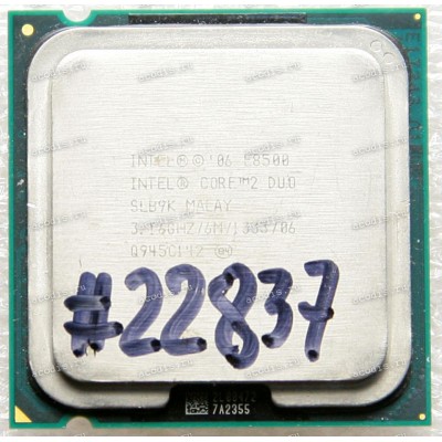 Процессор Socket LGA 775 Intel Core 2 Duo E8500 (p/n: SLAPK, SLB9K) (2*3.17GHz=267MHz x 9,5, 6MiB, 45 nm