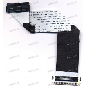 LCD LVDS FFC шлейф мониторный 30 pin обратный, шаг 1.0 mm, длина 215 mm, с замками с двух сторон