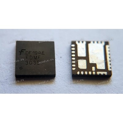 Микросхема ON Semiconductor FDMF3035, FDMF3035CT-ND полный аналог Vishay Siliconix SIC632 (QFN-31, PQFN31 55, 0.5P, CASE 483BR, SCALE 2.5:1)