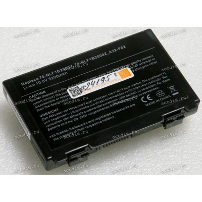 АКБ Asus F82, F83, K40, K50, K60, K61, K70, P50, P81, X5, X65, X8, X66, X5DIJ 5200mAh (A32-F82, A31-F82, А32-F52) replace