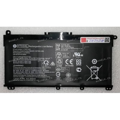 АКБ HP 15-CS, 17-BY (HT03XL, L11421-422, L11119-855, L11119-857, HSTNN-LB8M) 11.4V 3600mAh черная