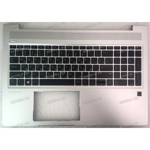 Keyboard HP EliteBook 450 G6, 450 G7, ProBook 450 G6, 450 G7, 455 G6, 455 G7 серебристый металлик русифицированная (L45090-251, L45091-251, V181646AS1, PMXAEX8K701010051002E, 2B-BBU16Q100, PMXAEX8K80101010900DO, 2B-BBU29Q100, 2B-ABU06Q100) + Topcase