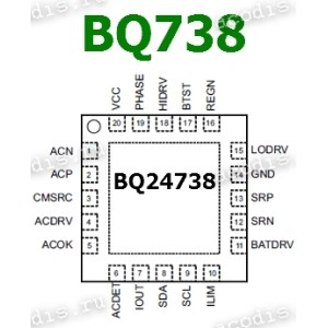 Микросхема Texas Instruments BQ24738, BQ24738H, BQ24738HRGRR, BQ24738RGRR, BQ738 QFN-20 Battery SMBus Charge Controller for Supporting Turbo Boost Mode 20-VQFN -40 to 85 Микросхема Texas Instruments BQ24738, BQ24738H, BQ24738HRGRR, BQ24738RGRR, BQ738 QFN-20 Battery SMBus Charge Controller for Supporting Turbo Boost Mode 20-VQFN -40 to 85