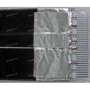 LCD LVDS FFC шлейф мониторный 30 pin прямой, шаг 1.0 mm, длина 240 mm (p/n: CAA50, NBX00022O00) с замком с одной стороны