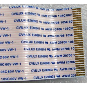 LCD LVDS FFC шлейф мониторный 30 pin обратный, шаг 1.0 mm, длина 280 mm Samsung S23C450D, S23E200B (p/n BN96-26694K), с замком с одной стороны