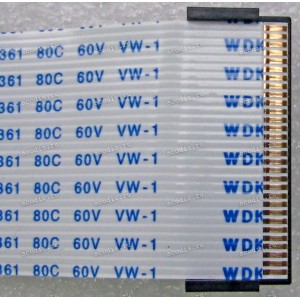 LCD LVDS FFC шлейф мониторный 30 pin обратный, шаг 1.0 mm, длина 190 mm, с замками с двух сторон