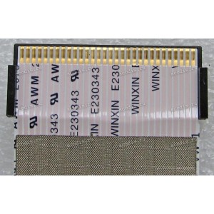 LCD LVDS FFC шлейф мониторный 30 pin обратный, шаг 1.0 mm, длина 470 mm, с замками с двух сторон