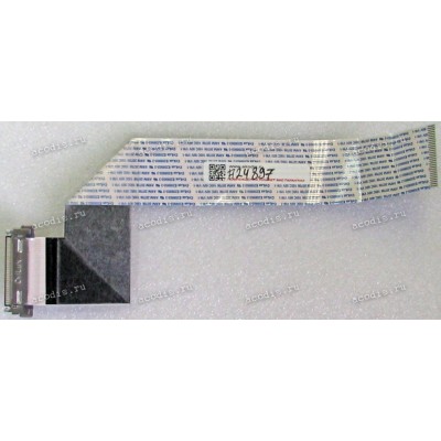 LCD LVDS FFC шлейф мониторный 30 pin обратный, шаг 1.0 mm, длина 278 mm, с замком с одной стороны