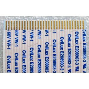 LCD LVDS FFC шлейф мониторный 30 pin обратный, шаг 1.0 mm, длина 278 mm, с замком с одной стороны