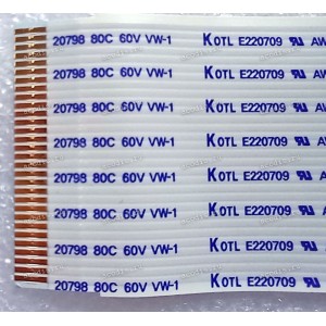 LCD LVDS FFC шлейф мониторный 30 pin обратный, шаг 1.0 mm, длина 240 mm LG Electronics Monitor E2342T-BN (p/n EAD61905276), с замком с одной стороны