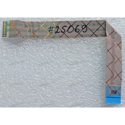 FFC шлейф 10 pin прямой, шаг 1.0 mm, длина 120 mm USB 