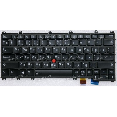 Keyboard Lenovo ThinkPad Yoga 370 чёрная матовая, русифицированная с подсветкой (01AV698, SN20L82154, STO-83SU, PK131SK1A06, 79W000M, 8SSN20L82154C, 102-14P33LHA02)