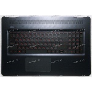Keyboard HP Pavilion 17 Omen W005UR чёрная матовая, русифицированная (862973-251, DD1731, TFQ37G38TP203, ZYU EAG38002010, 6143BL1, W005UR, W010UR, W221UR, W013UR, BFVAH3A5W510CB, SG-80750-XAA)+Topcase