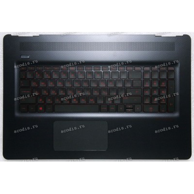 Keyboard HP Pavilion 17 Omen W005UR чёрная матовая, русифицированная (862973-251, DD1731, TFQ37G38TP203, ZYU EAG38002010, 6143BL1, W005UR, W010UR, W221UR, W013UR, BFVAH3A5W510CB, SG-80750-XAA)+Topcase