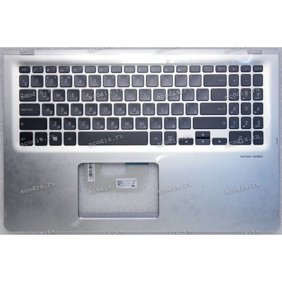 Keyboard Asus UX561UN-1B серебристый металл, клавиатура чёрная русифицированная (90NB0G32-R31RU0, 13NB0G42AP0231)+Topcase