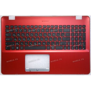 Keyboard Asus X542UF, X542UQ-3F, X542UR красный, русифицированный (90NB0FD4-R31RU0, 13NB0FD4AP0301, 13N1-260D01)+Topcase