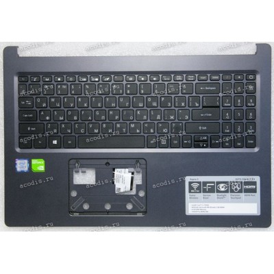 Keyboard Acer Aspire 3 A315-55KG-31E4 с разбора (TFQ36ZAUTATN, EAZAU00401A, SV5T-A72B, NKI15170A2, NK.I1517.0A2, AEZAU700210, NSK-RL0SQ, 6K+NFDOM.0DA, 4H+NFDOM.0DA) + topcase русифицированная original