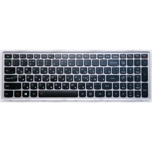 Keyboard Lenovo IdeaPad P500, Z500, Z500A, Z500G, Z500T черная с серой рамкой, русифицированная с подсветкой (25206499, HMB3132TLA12)