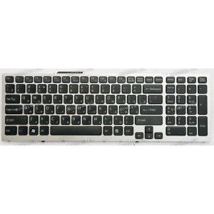 Keyboard Sony Vaio VPC-F11, VPC-F12, VPC-F13 чёрная в серебристой рамке, русифицированная (012-203A-2675-A, MP-09G13SU-886 )