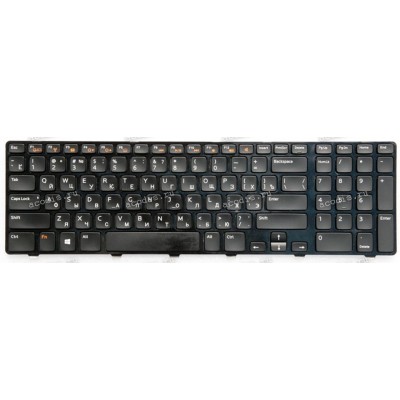 Keyboard Dell Inspiron 17, 17R, 5720, 7720, N7110, Vostro 3350, 3450, 3550, 3750, XPS 17, L702x чёрная матовая русифицированная (NSK-DZ2BQ, AER09701010, 0NMKG9) 