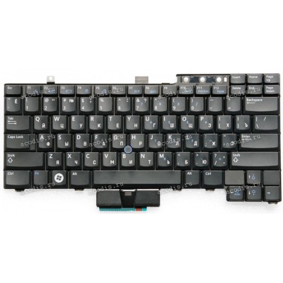 Keyboard Dell Latitude E5***, E6***, Precision M2***, M4***  чёрная, матовая русифицированная, трекпойнт (NSK-DB001, 0UK717)