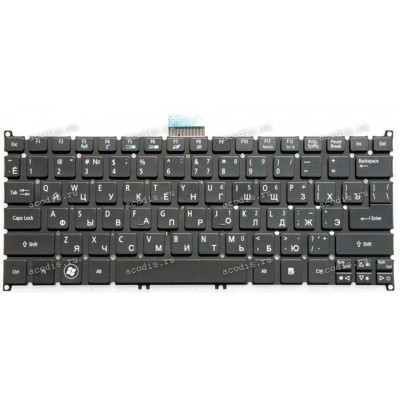 Keyboard Acer Aspire AS S5, S3-391, S3-951 чёрная, матовая русифицированная (NSK-R12PC 0R, PK130NS2A04, 9Z.N7WPC.20R)