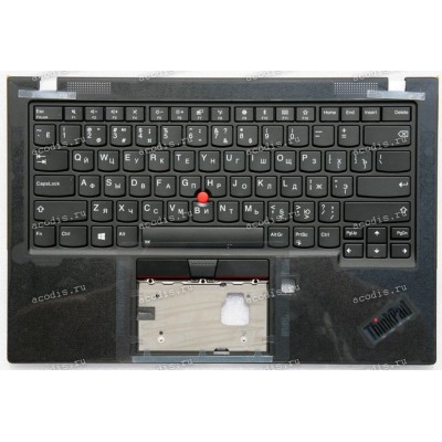 Keyboard Lenovo ThinkPad X1 Carbon Gen 7 чёрная, матовая русифицированная (5M10V25554, 15104696, SN20R55582, PK131A12B06, 8SSN20R55582C, AM1A1000200)+Topcase GRP KBD BZL,RUS,WW,DB,CHY