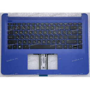 Keyboard HP Pavilion 14-BP, 14-BP066NA, 14T-BP чёрная в голубом топкейсе русифицированная (L00443-251, TFQ37G72TP403AKD384, EAG72003050, 3FG72TSTP10, 920961-251, CNYAE0P17003207380KVZ, HPM16L93SU-920) +Topcase original HP Top Cover Mnb W Kb Jtb Russ