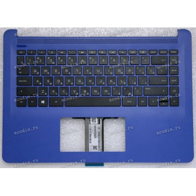 Keyboard HP Pavilion 14-BP, 14-BP066NA, 14T-BP чёрная в голубом топкейсе русифицированная (L00443-251, TFQ37G72TP403AKD384, EAG72003050, 3FG72TSTP10, 920961-251, CNYAE0P17003207380KVZ, HPM16L93SU-920) +Topcase original HP Top Cover Mnb W Kb Jtb Russ
