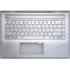 Keyboard HP Pavilion Pro 14-bf серебристая в серебристом топкейсе русифицированная (933314-251, AM22R000400, 71NFK132087, AM22R000310, 2B-AB216C200, PK1322R3A05) +Topcase original HP Top Cover Sgd W Kb Isk Tp Russ