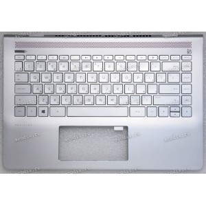 Keyboard HP Pavilion Pro 14-bf серебристая в серебристом топкейсе русифицированная (933314-251, AM22R000400, 71NFK132087, AM22R000310, 2B-AB216C200, PK1322R3A05) +Topcase original HP Top Cover Sgd W Kb Isk Tp Russ