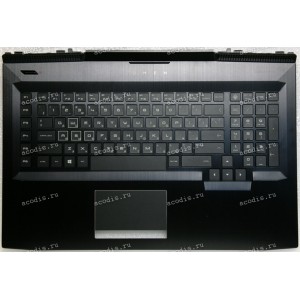 Keyboard HP Omen 17-an040ur, 17-AN120NR, 17-an145ur, 17-an198ms, 17T-AN чёрная в чёрном топкейсе с RGB подсветкой русифицированная (L14994-251, GHN46G3BTATP50113AD11210, TM-03385-001, 920-003493-01, DFEAEG3B700020816N00T, 9Z.NEBBQ.10R, NSK-XH1BQ) +Topcase