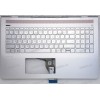 Keyboard HP Pavilion 15-CC, 15-CD серебристая в серебристом топкейсе с подсветкой русифицированная (928507-251, TFQ37G74TPB03AKD013, SP5CD80343WH, 46G74TATP90TEEP, 920019-251, CNYAEG747010108010KNK, HPM16M73SUJ920) +Topcase original HP Top Cover Esr W Kb 