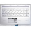 Keyboard HP Pavilion 15-CC (15-cc100 through 15-cc199 and 15-cc600 through 15-cc699,  15-cc500 through 15-cc599 and 15-cc700 through 15-cc799) серебристая в серебристом топкейсе голубая решётка  с подсветкой русифицированная (929867-251, 929866-251, TFQ37