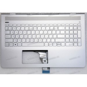 Keyboard HP Pavilion 15-CC (15-cc100 through 15-cc199 and 15-cc600 through 15-cc699,  15-cc500 through 15-cc599 and 15-cc700 through 15-cc799) серебристая в серебристом топкейсе белая решётка русифицированная (929864-251, TFQ37G76TP103AKD262, GHN46G76TATP