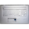 Keyboard HP Envy 17-AE серебристая в серебристом топкейсе с подсветкой русифицированная (925477-251, TCARG100CSJA40AARI, 6070B1167201, 6051B1167901, 8082312, 921869-251, SN9161BLSG-87100-XAA, 6037B0131922, 925477-251, 822-43605-00A) +Topcase original Palm