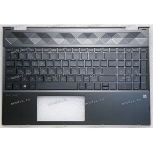Keyboard HP Pavilion x360 15-cr, 15t-cr, 15-CR0081CL серебристая в серебристом топкейсе с подсветкой русифицированная (L20851-251, L22453-251, 46M.0EHCS.0096, 46M0EHCS0096, 8CG832000C, 4600EH0D0002, L12731-251, NSK-XN5BW, 9Z.NEZBW.50R, 490.0EH07.010R, ) +