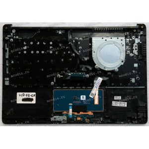 Keyboard HP 14-ck, 14-ck0001u, 14-cm, 14T-cm, 14Z-cm, 14-dg, 14q-cs, 14q-cy чёрная матовая, русифицированная (6070B1306303, SB550A-73H0, 2H1719-05330D, NSK-XM0SV, 9Z.NF2SV.00R, 6037B0143122, L15599-251, L23241-251)+Topcase
