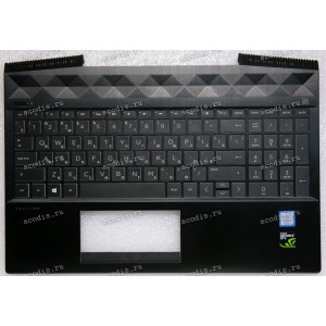 Keyboard HP Pavilion Gaming 15-CX чёрная матовая, русифицированная c подсветкой (AM28B000E00, AM28B000800, AM28B000810, AP28B000400, AM28B000300, V162602NS1, PK1328B3A05,  PK1328B2D05, PK1328B2B05, 7J19A0, 2B-BBQ16C24B, L20671-251, L21862-251)+Topcase