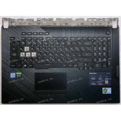 Keyboard Asus G731, G731GT, G731GV, G731GU, G731GW ROG Strix Hero III чёрный матовый, русифицированная (90NR01T3-R37RU0, 0KN1-914RU11, 0KNR0-661JRU00, V185062DS1, 13N1-9BA0901, 13NR01Q3AP0301)+Topcase