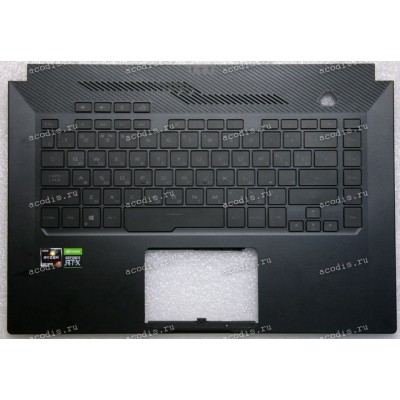 Keyboard Asus GA502IU, GA502IV, GU502DU чёрный русифицированная (6051B1386401, 13NR03V1AP0101)+Topcase c подсветкой 4 пина(реально 2 линии)