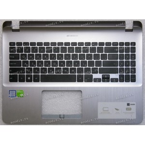 Keyboard Asus F507U, X507LA, X507MA, X507UA, X507UB, X507UF серебристый русифицированная (13N1-3XA0331, 60PC011702)+Topcase