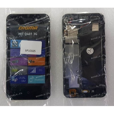 4.0 inch Digma HIT Q401 (LCD+тач) черный с рамкой 800x480 LED  new / разбор