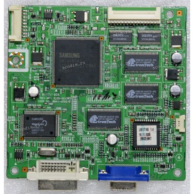 Mainboard Samsung 17,0" 1280x1024 730BF (Bi17/19DS) (BN41-00621D) REV: MP1 (CHIP Samsung  S5D2542X01 C540) (CHIP Samsung SE59AWJ-LF) (2 CHIP DOESTEC DTC34LM85AL) (3 CHIP EtronTech EM636165TS-6G)