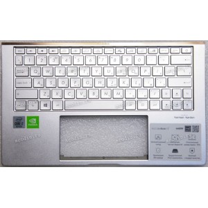 Keyboard Asus UX334, UX334FA, UX334FAC, UX334FL, UX334FLC серебристый металл, русифицированный (13N1-96A0Q11, 9Z.NFTLN.E016K)+Topcase Keyboard Asus UX334, UX334FA, UX334FAC, UX334FL, UX334FLC серебристый металл, русифицированный (13N1-96A0Q11, 9Z.NFTLN.E016K)+Topcase
